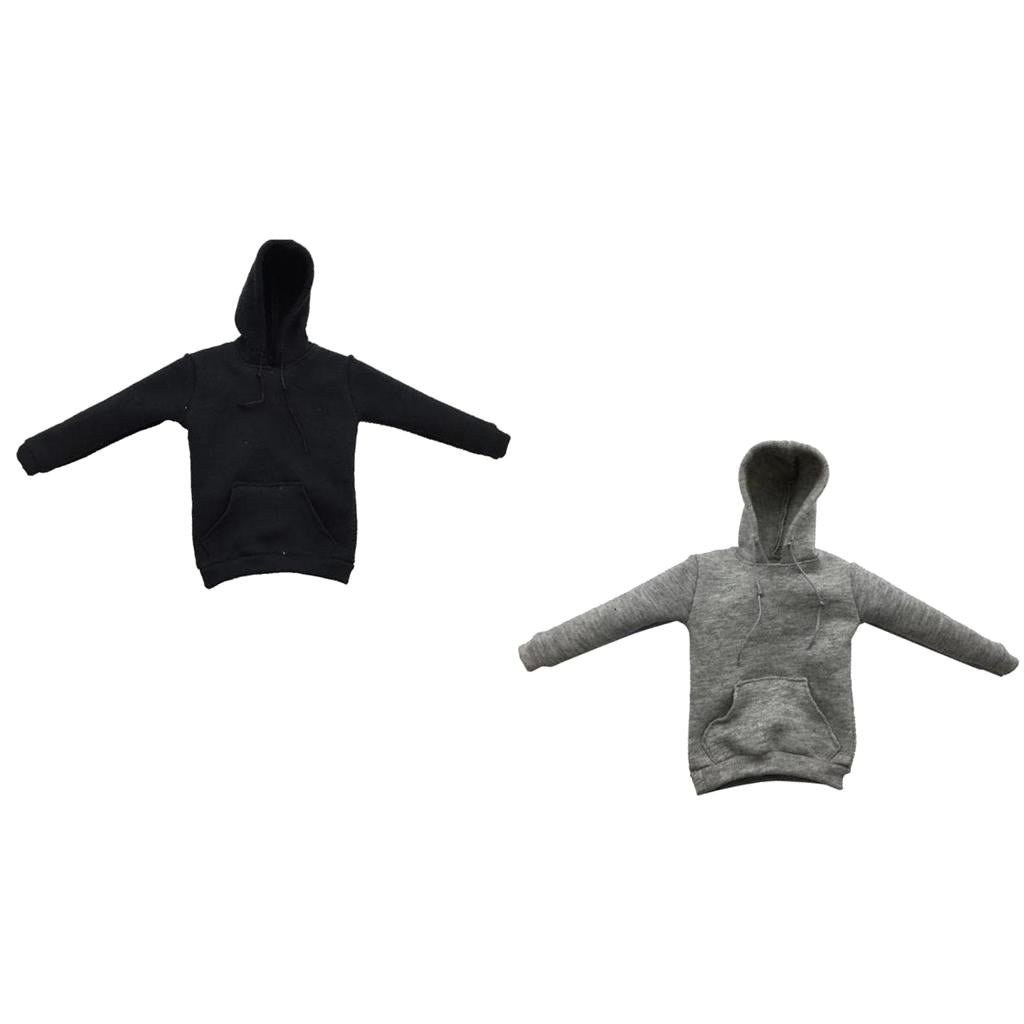 2 Pieces 1/6 Scale Mens Long Hoodies Sweatshirts for 12'' Action Figure
