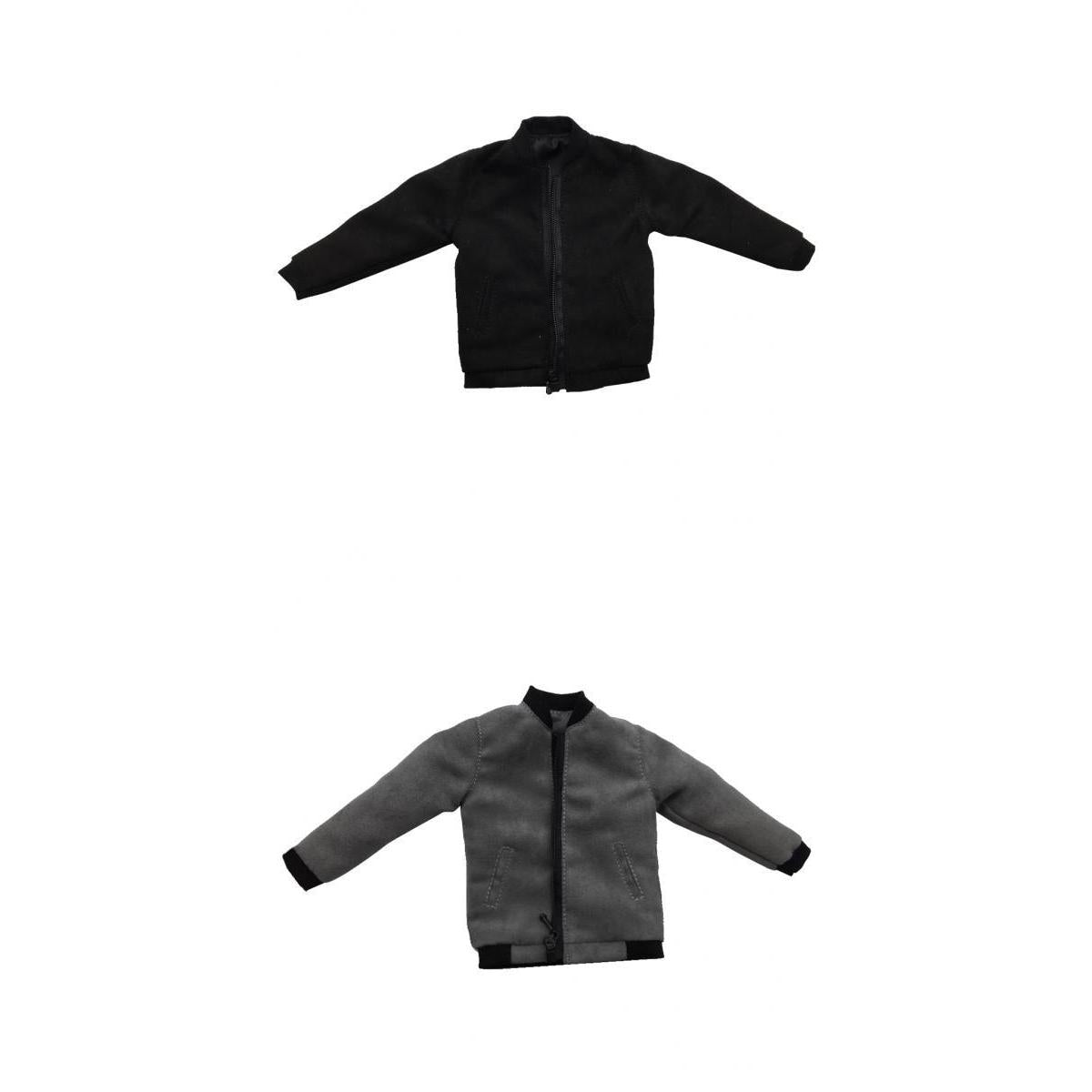 2 Pieces 1/6 Scale Mens Zip Up Jacket for 12'' Action Figure
