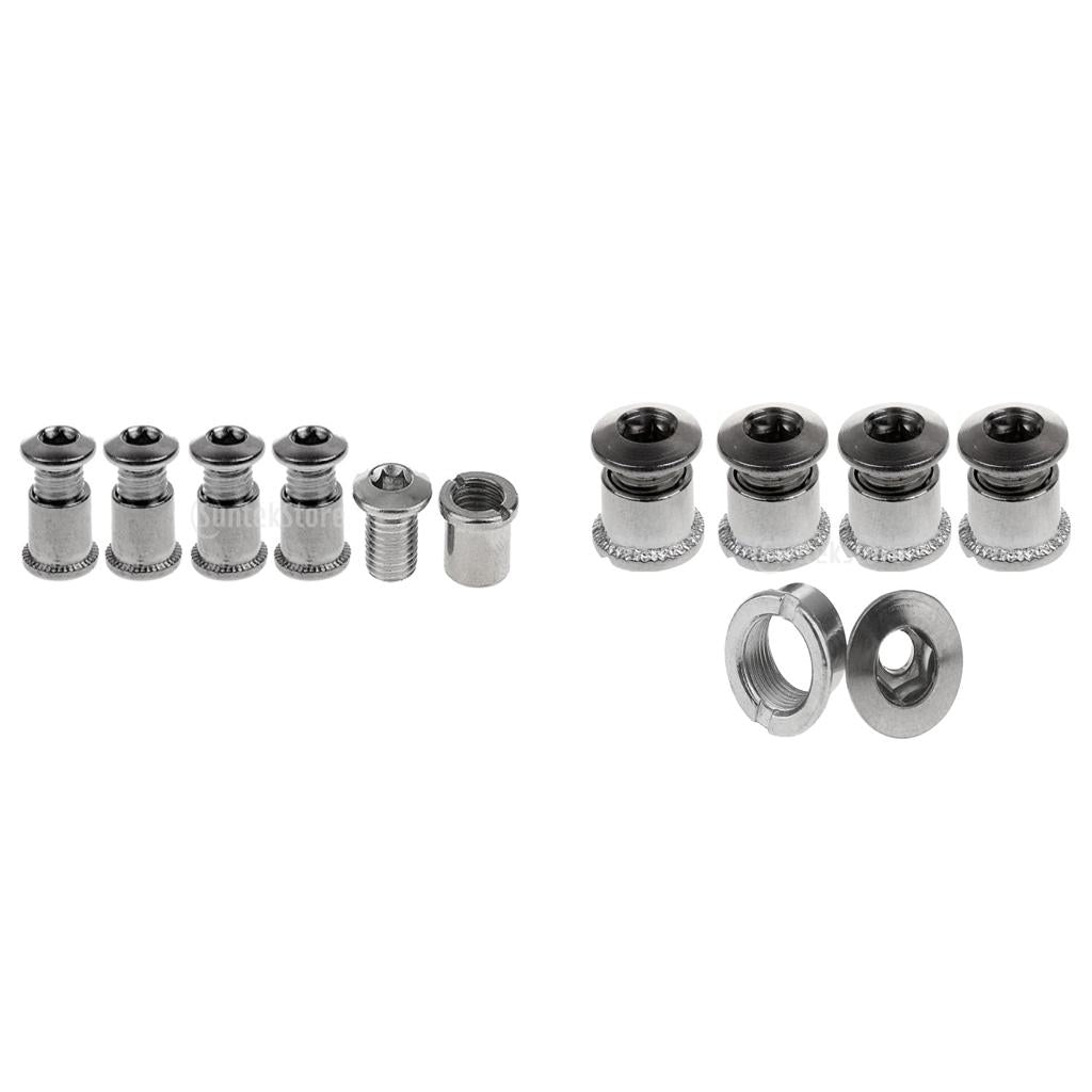 10 Pairs Crankset Bolts Chainring Bolts & Nuts For Mountain Bike Silver-B C