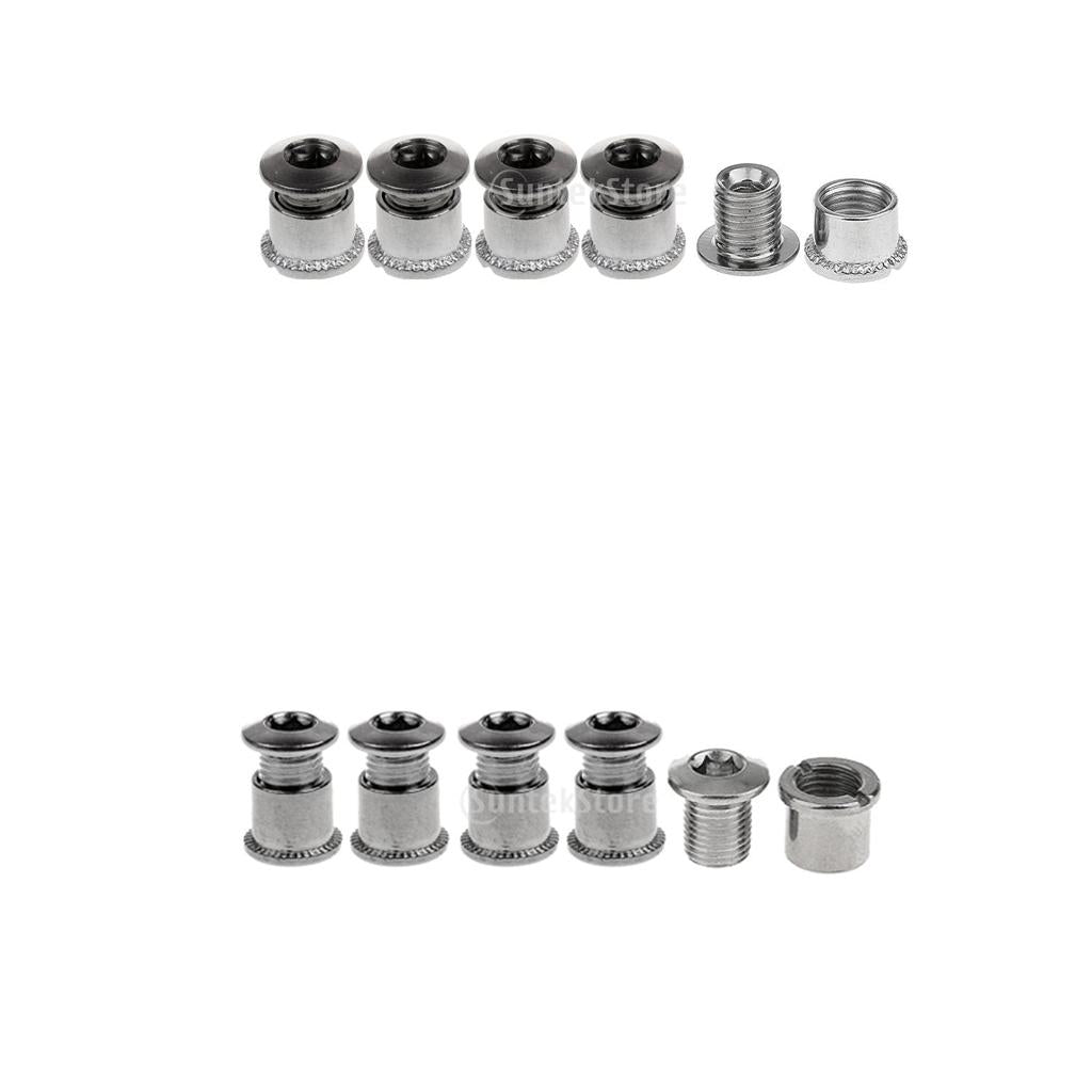 10 Pairs Crankset Bolts Chainring Bolts & Nuts For Mountain Bike Silver-B C