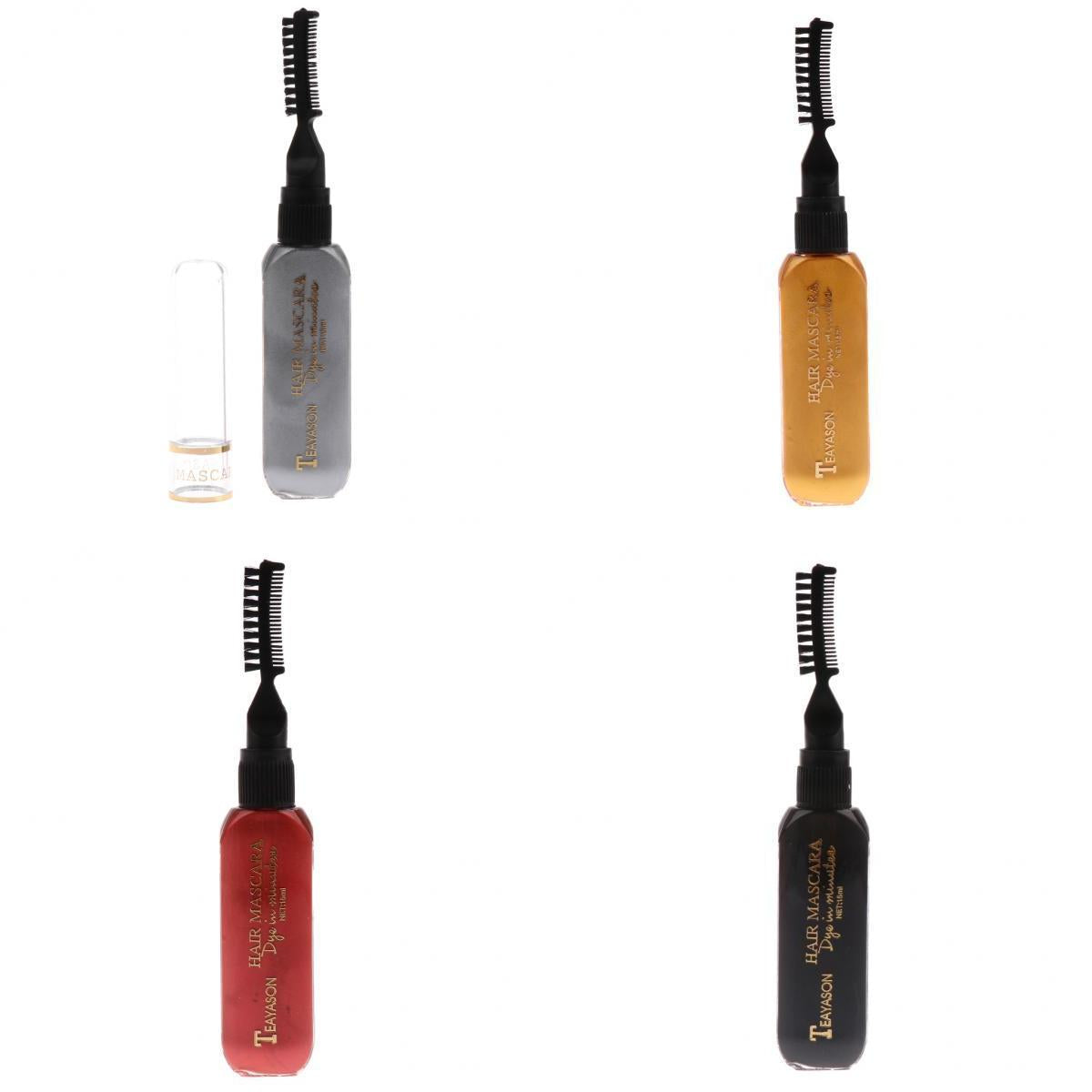4 Colors Disposable Hair Color Dye Tint Highlight Streak Mascara with Brush