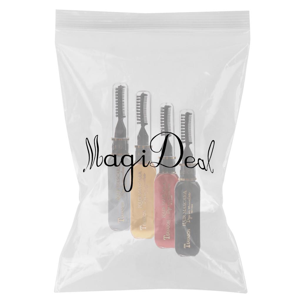 4 Colors Disposable Hair Color Dye Tint Highlight Streak Mascara with Brush