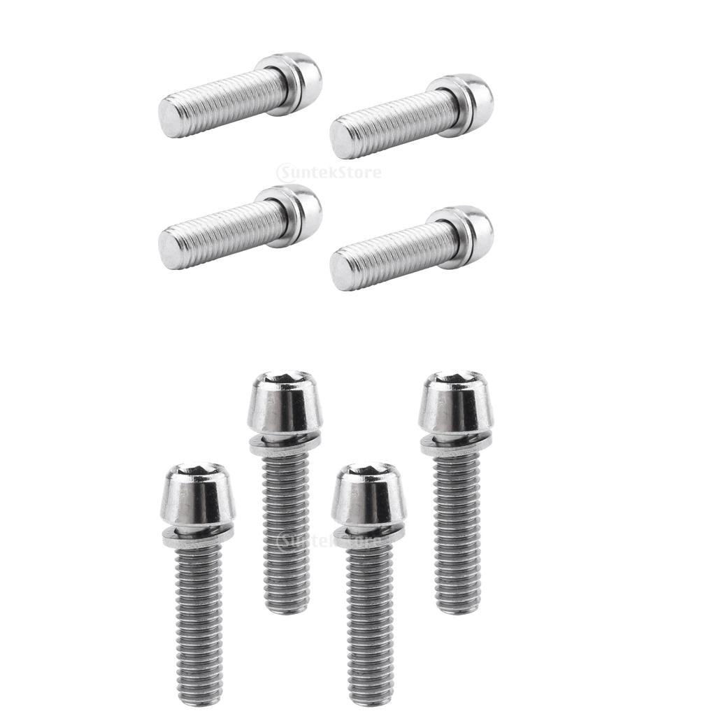 8pcs Bicycle Stem Screws Water Bottle Cage Bolts Socket Screws Silver M5 M7
