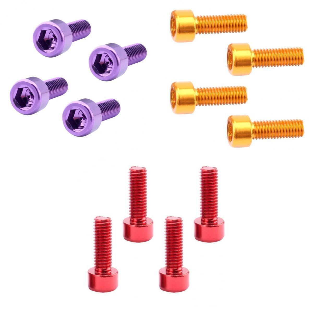 12x Alloy Bike Water Bottle Cage Bolts Holder Socket Screws Purple Gold Red