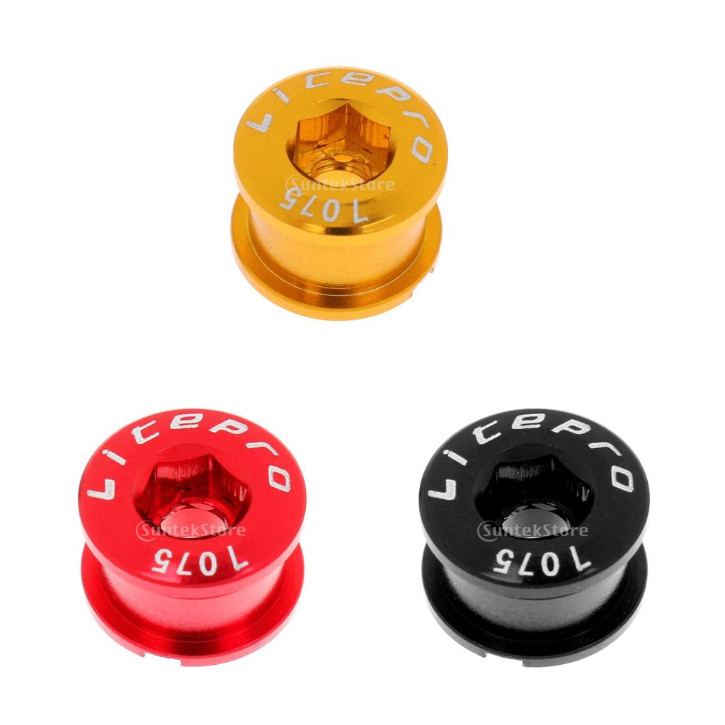 3pcs Bike Chainwheel Bolt Single Chain Wheel Crank Arm Screw Gold Red Black
