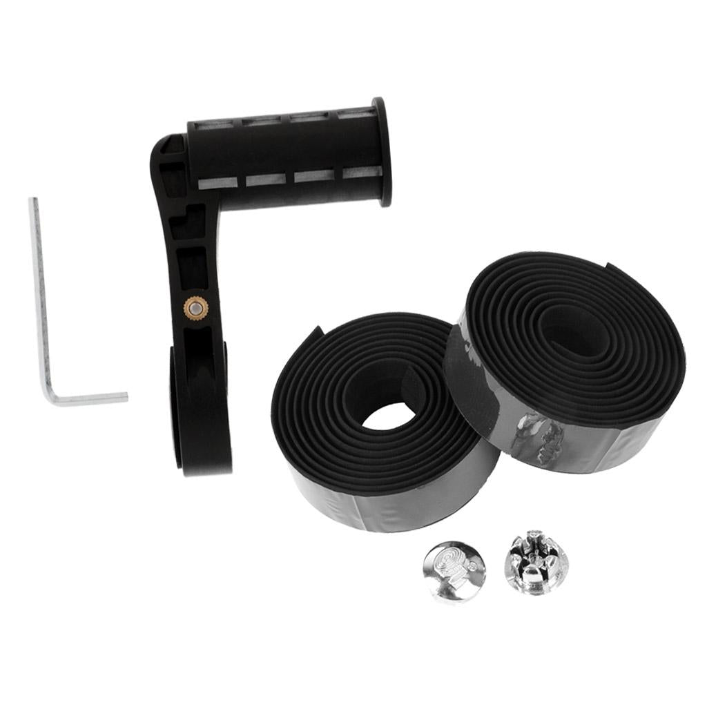 Bike Handlebar Extension Lamp Holder +2pcs Bike Handlebar Tape Wrap Bar Plug