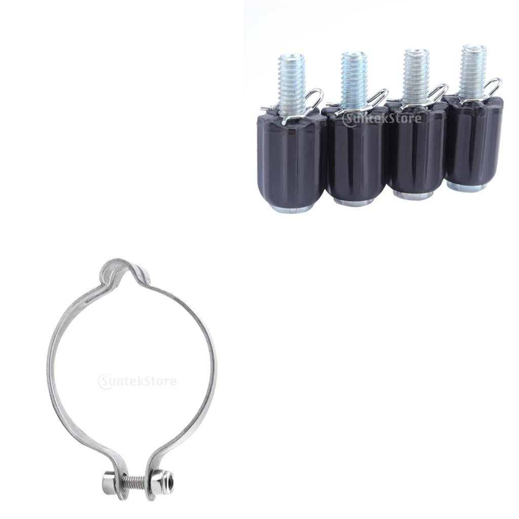 4pcs Bike Brake Adjuster Screws Bicycle Tool + 1pcs Bicycle Cable Tube Clamp