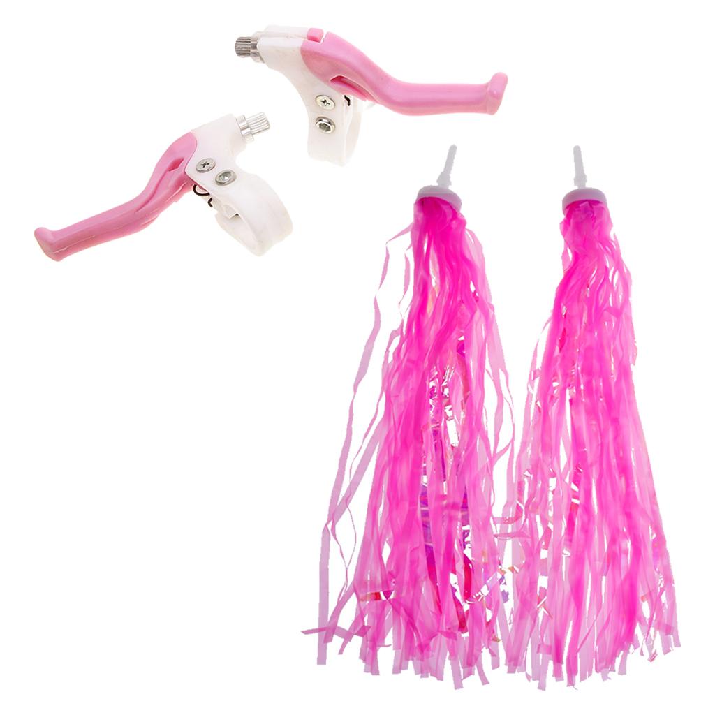 Bicycle Bike Streamers Kids Girls Handlebar Grips Tassels + Brake Levers
