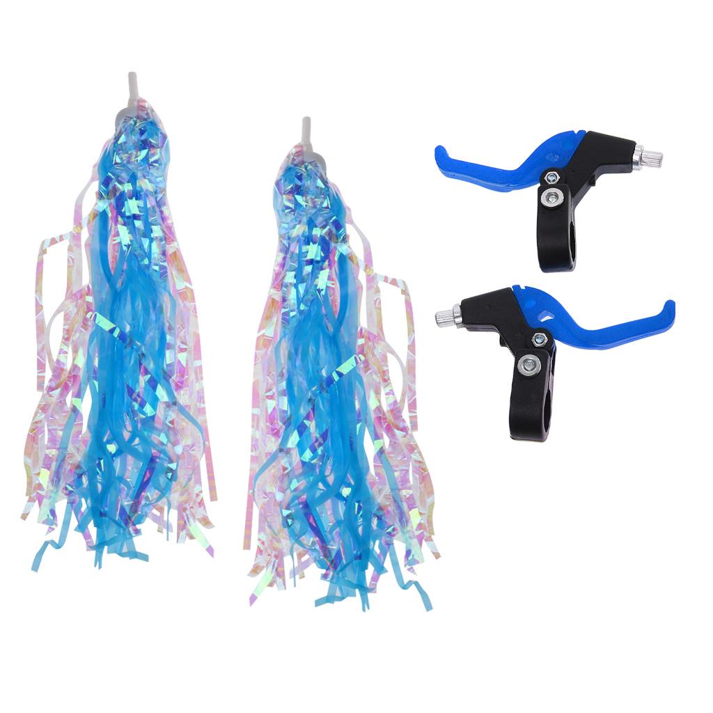 Children Kids Universal Twin Bicycle Bike Brake Levers Set + Bike Streamers