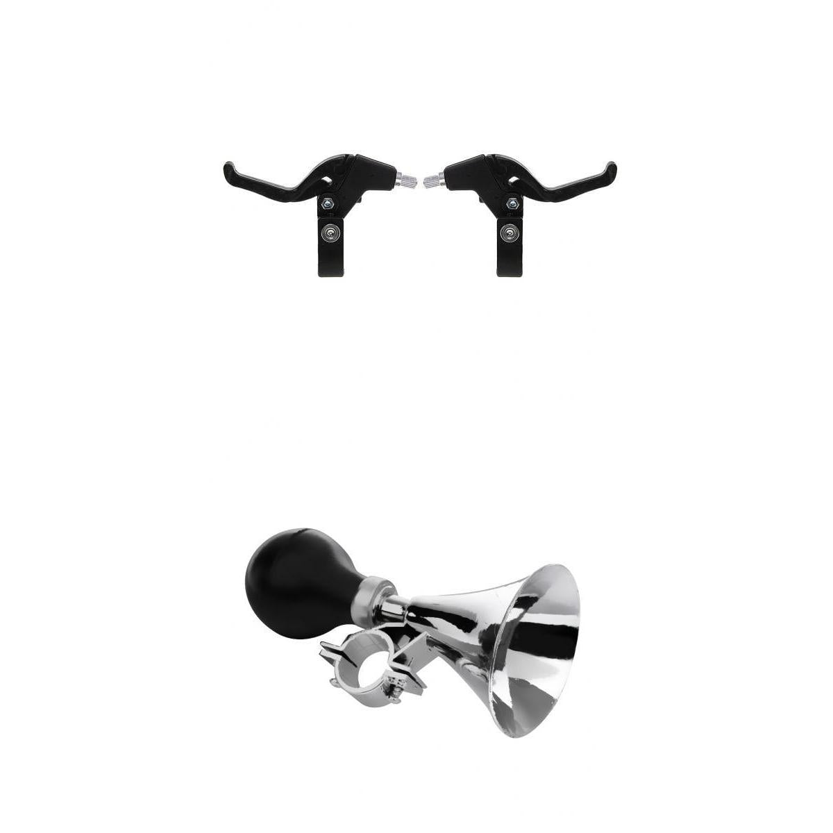 Bicycle Bike Brake Levers Set + Kids Plastic Horn Bell Ball Warning Alarm