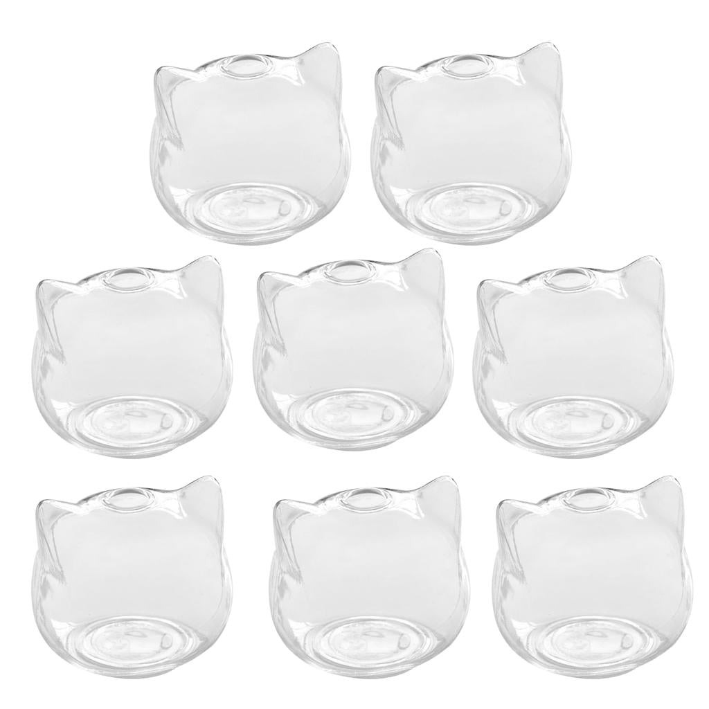 8 Pieces Cat Shape Glass Hydroponic Flower Vases Terrarium Container Decor