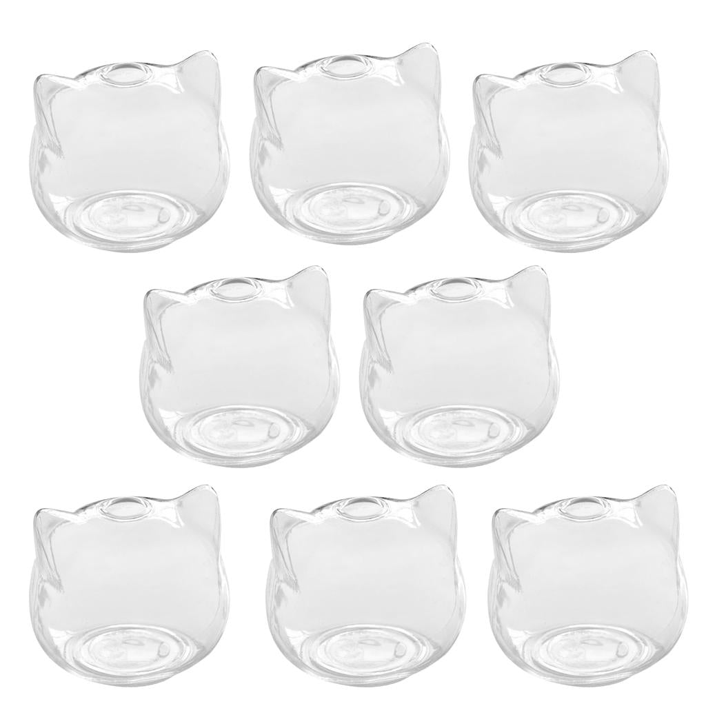 8 Pieces Cat Shape Glass Hydroponic Flower Vases Terrarium Container Decor