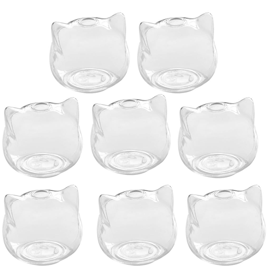 8 Pieces Cat Shape Glass Hydroponic Flower Vases Terrarium Container Decor