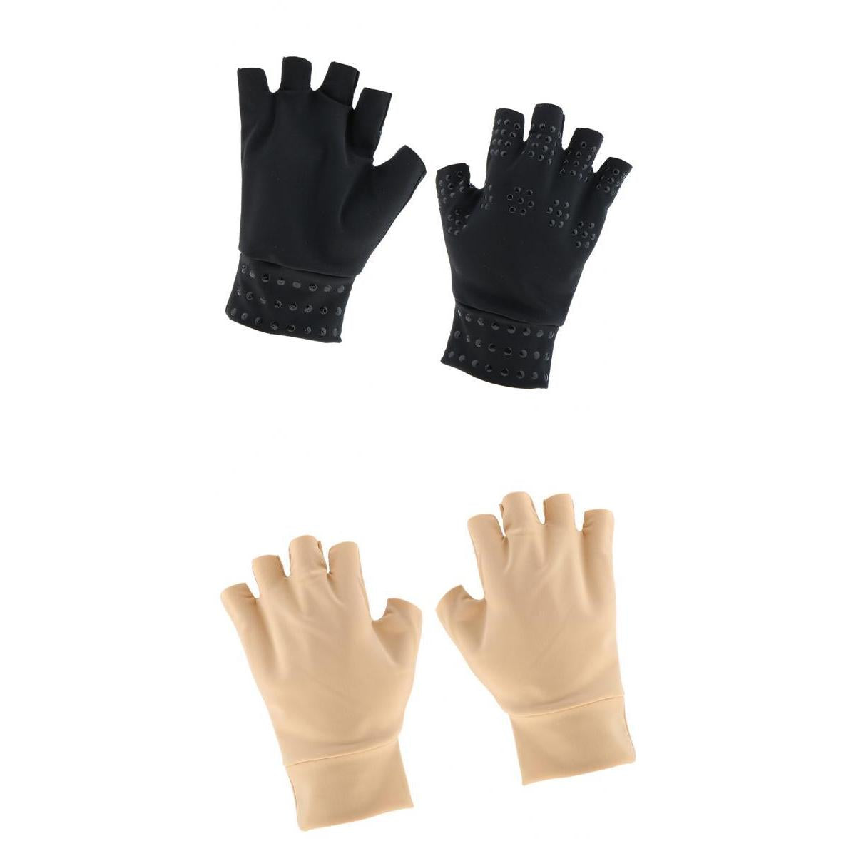 2 Pairs Magnetic Anti Arthritis Health Compression Gloves Fingerless Glove