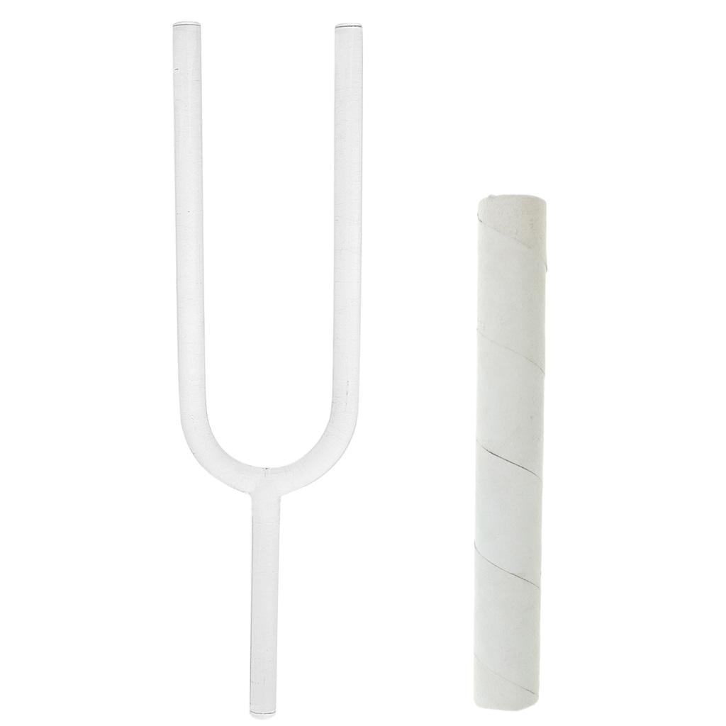 Clear Crystal Tuning Fork for Sacral Singing Bowl 12mm+Suede Mallets