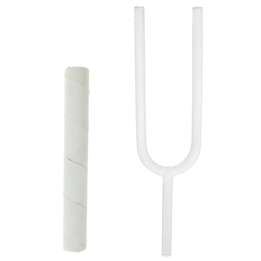 Clear Crystal Tuning Fork for Sacral Singing Bowl 12mm+Suede Mallets