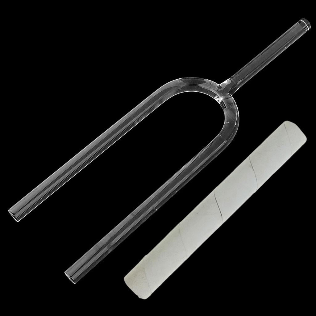 Clear Crystal Tuning Fork for Sacral Singing Bowl 12mm+Suede Mallets