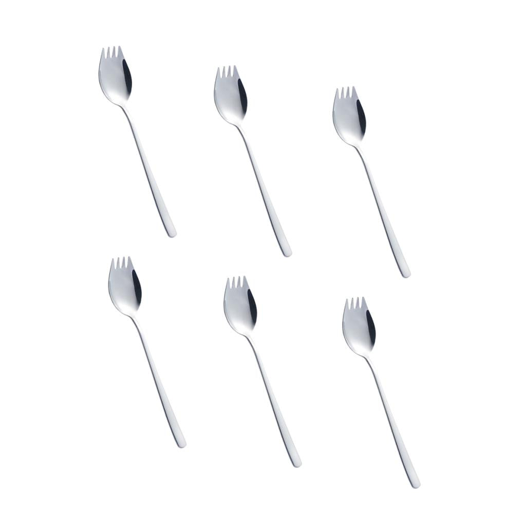 6 pieces Travel Camping Picnic Stainless Steel Spoon Spork Cutlery Flatware