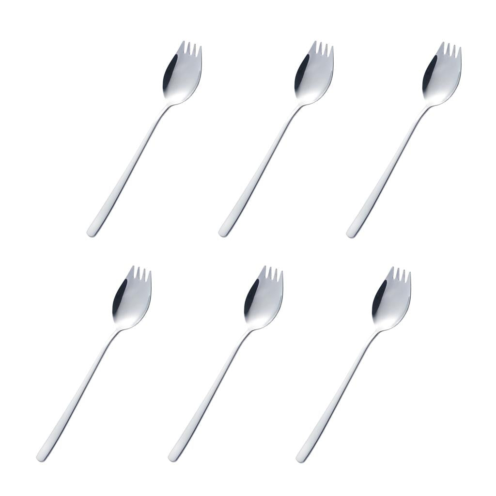 6 pieces Travel Camping Picnic Stainless Steel Spoon Spork Cutlery Flatware