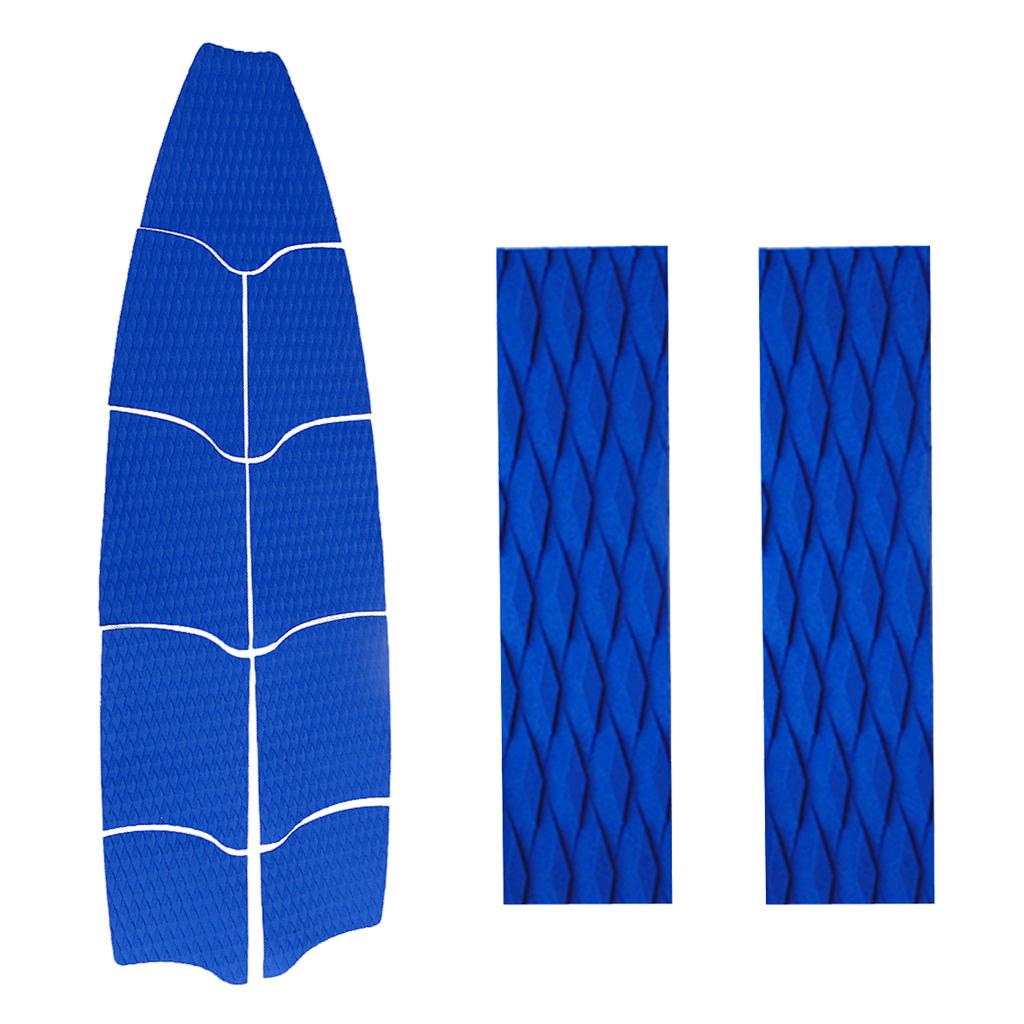 9 Pieces Blue EVA Surfboard Full Deck Traction Pad Grip with 2 Tail Pads