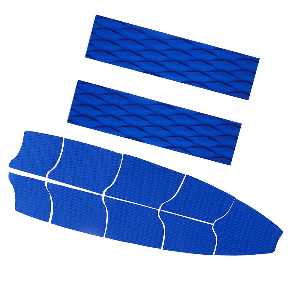 9 Pieces Blue EVA Surfboard Full Deck Traction Pad Grip with 2 Tail Pads