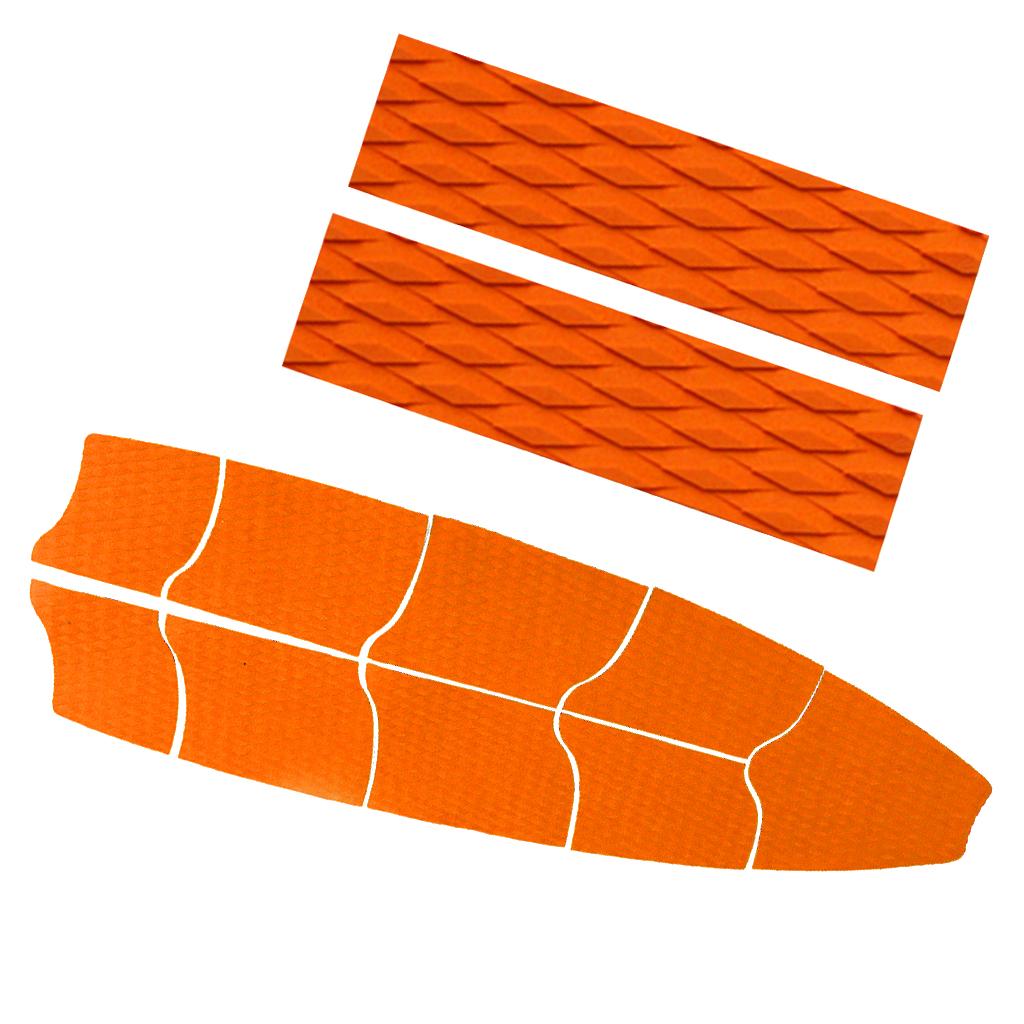 9 Pieces Non-Slip EVA Surfboard Full Deck Traction Pad Grip with 2 Tail Pads