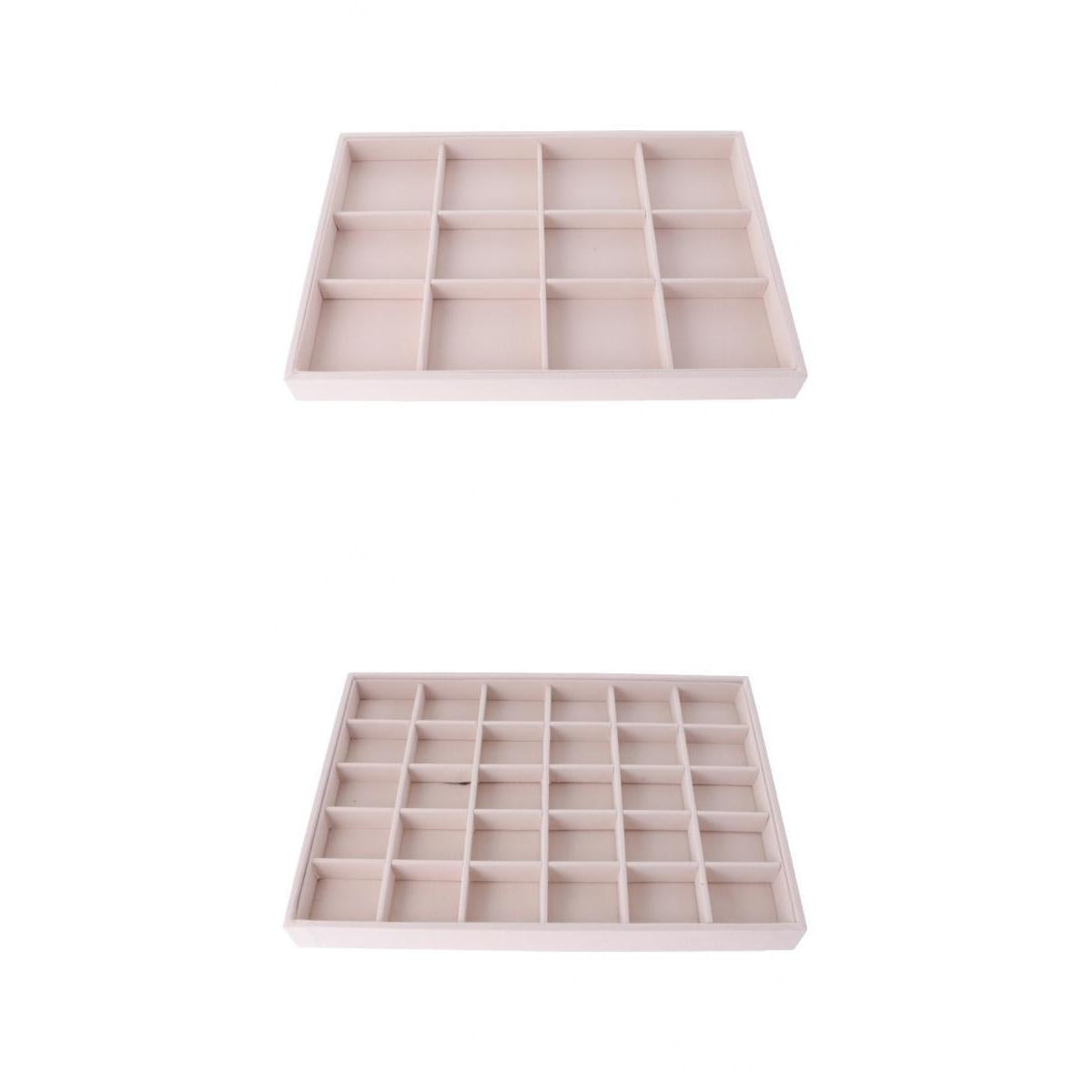 2 Pieces 30/12 Grids Ring Jewelry Display Organizer Box Tray Showcase Holder