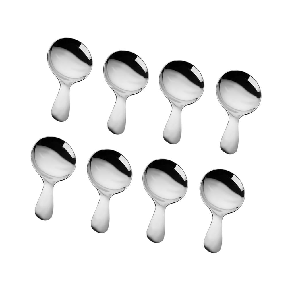 8 piece Short Stainless Spoons Tea Dessert Sundae Ice Cream Spoon Kids Spoon