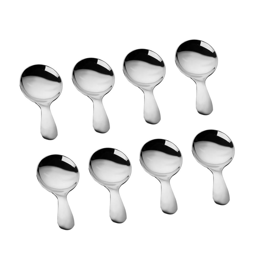 8 piece Short Stainless Spoons Tea Dessert Sundae Ice Cream Spoon Kids Spoon