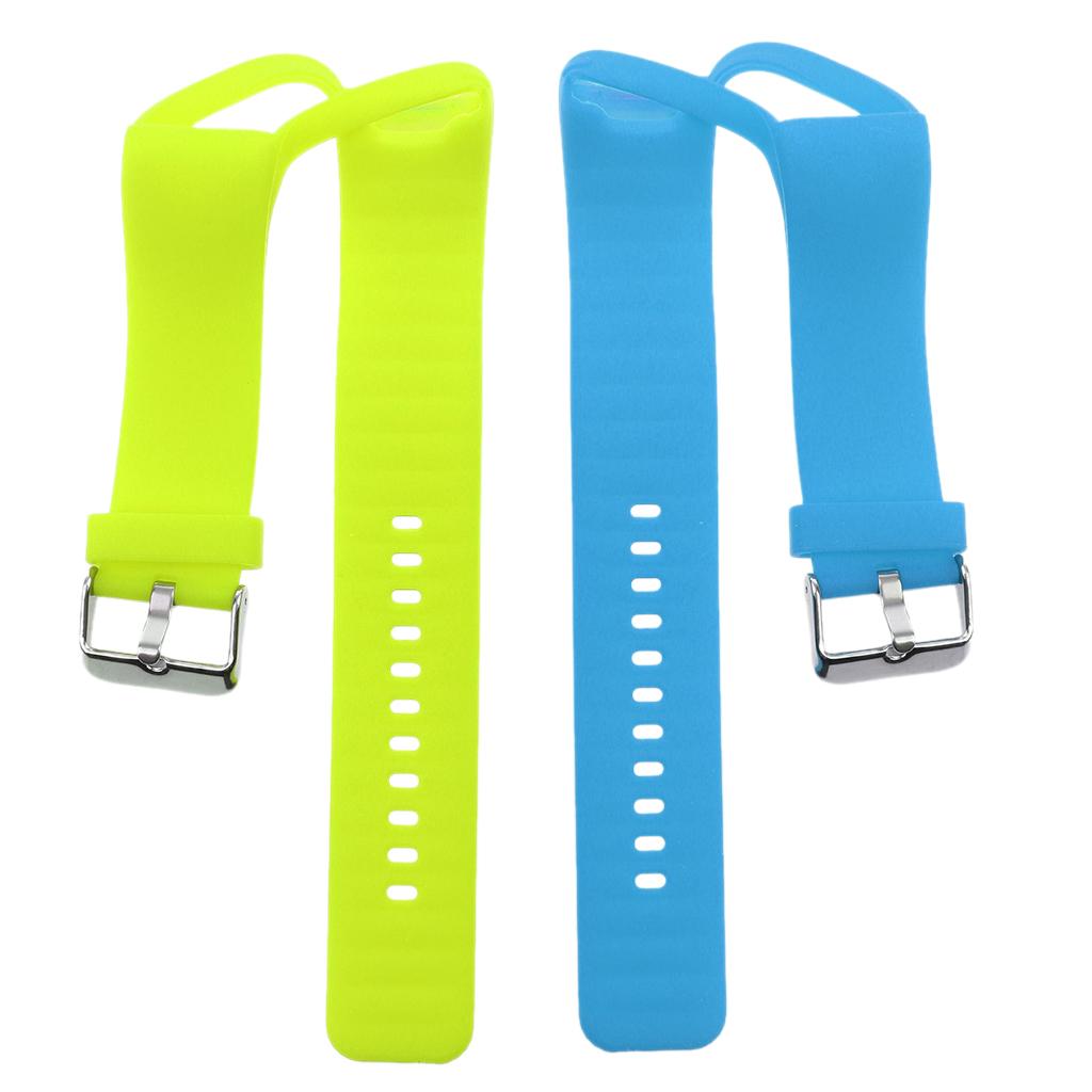 2 Pieces Silicone Wrist Band Replace Strap for Polar A360 Watch Lime +Blue