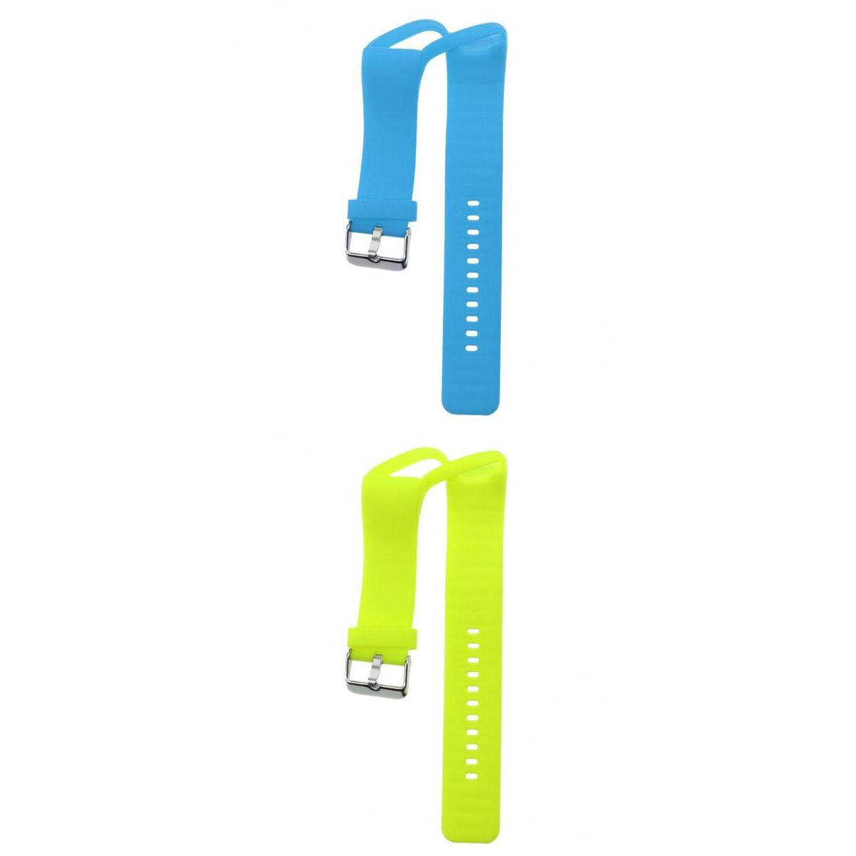 2 Pieces Silicone Wrist Band Replace Strap for Polar A360 Watch Lime +Blue