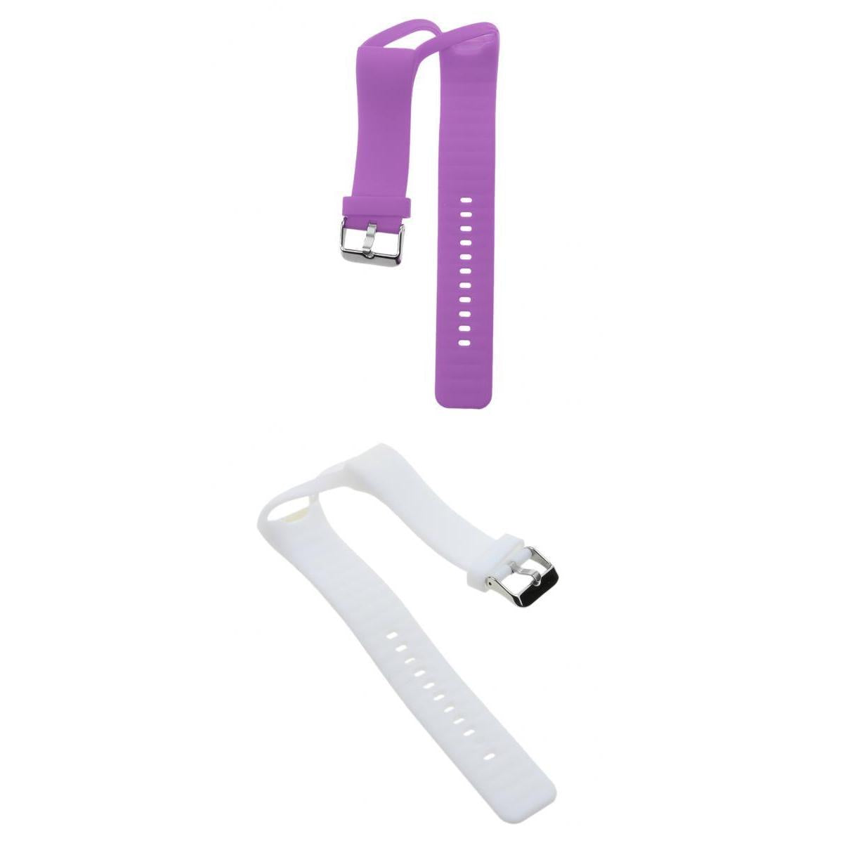 2 Pieces Silicone Wrist Band Replace Strap for Polar A360 Watch Purple+White