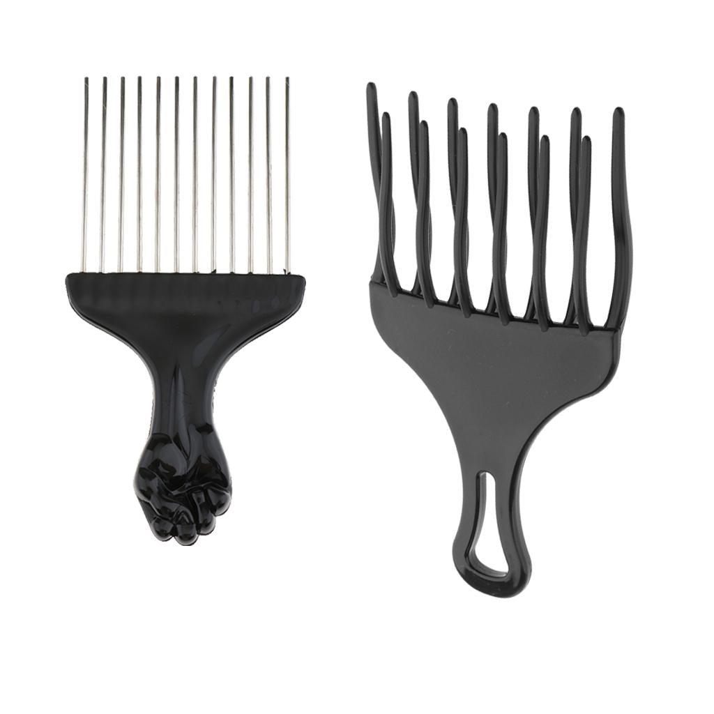 2 Pieces Afro Hair Pick Comb Detangle Wig Braid Styling Lift Hairbrush Tools