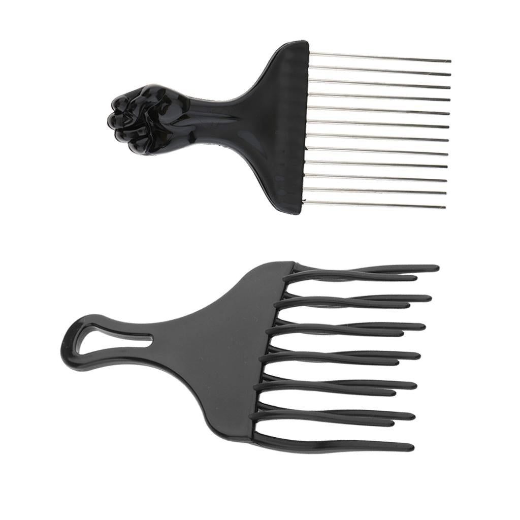 2 Pieces Afro Hair Pick Comb Detangle Wig Braid Styling Lift Hairbrush Tools