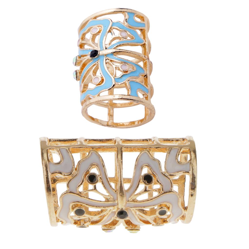 2pcs Vintage Butterfly Scarf Buckle Ring Scarf Clip Slide Tube Scarf Jewelry
