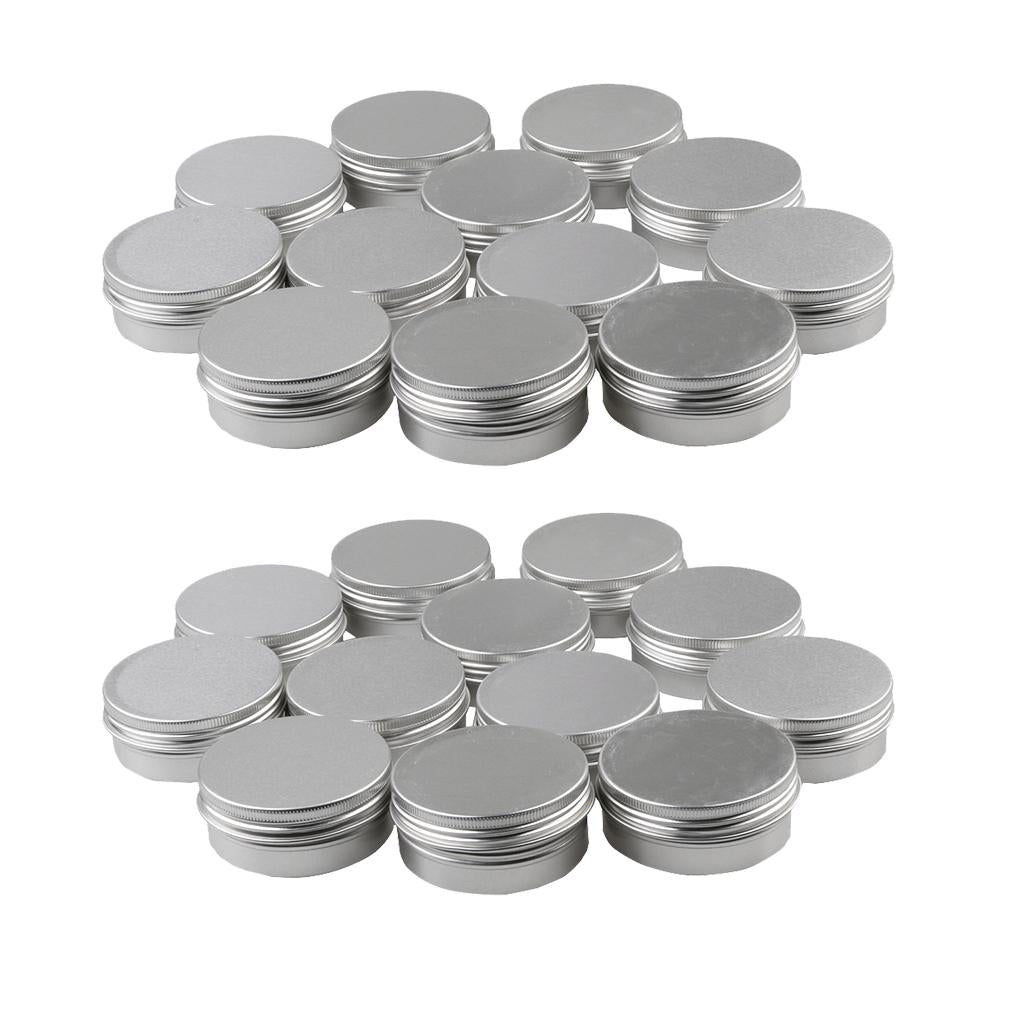 24 Pieces Screw Lid Cosmetic Lip Balm Tins Container 15g (0.5oz) 30g (1oz)