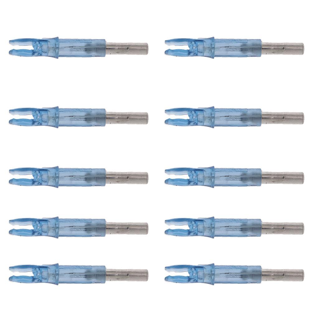 50Pcs Archery Luminous Lighted Nock Tail Arrow Nocks for 6.2mm Shaft Blue