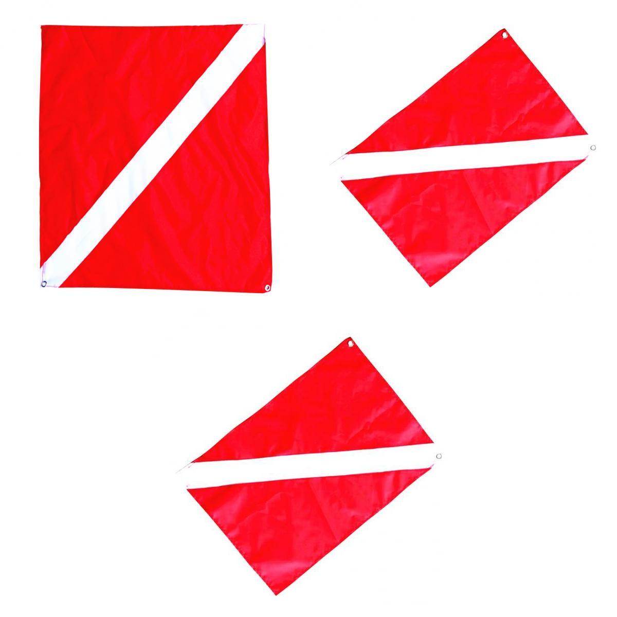 3 Pieces Sizes Nylon Diver-Down Boat Flag Red & White Scuba Dive Flag Marker