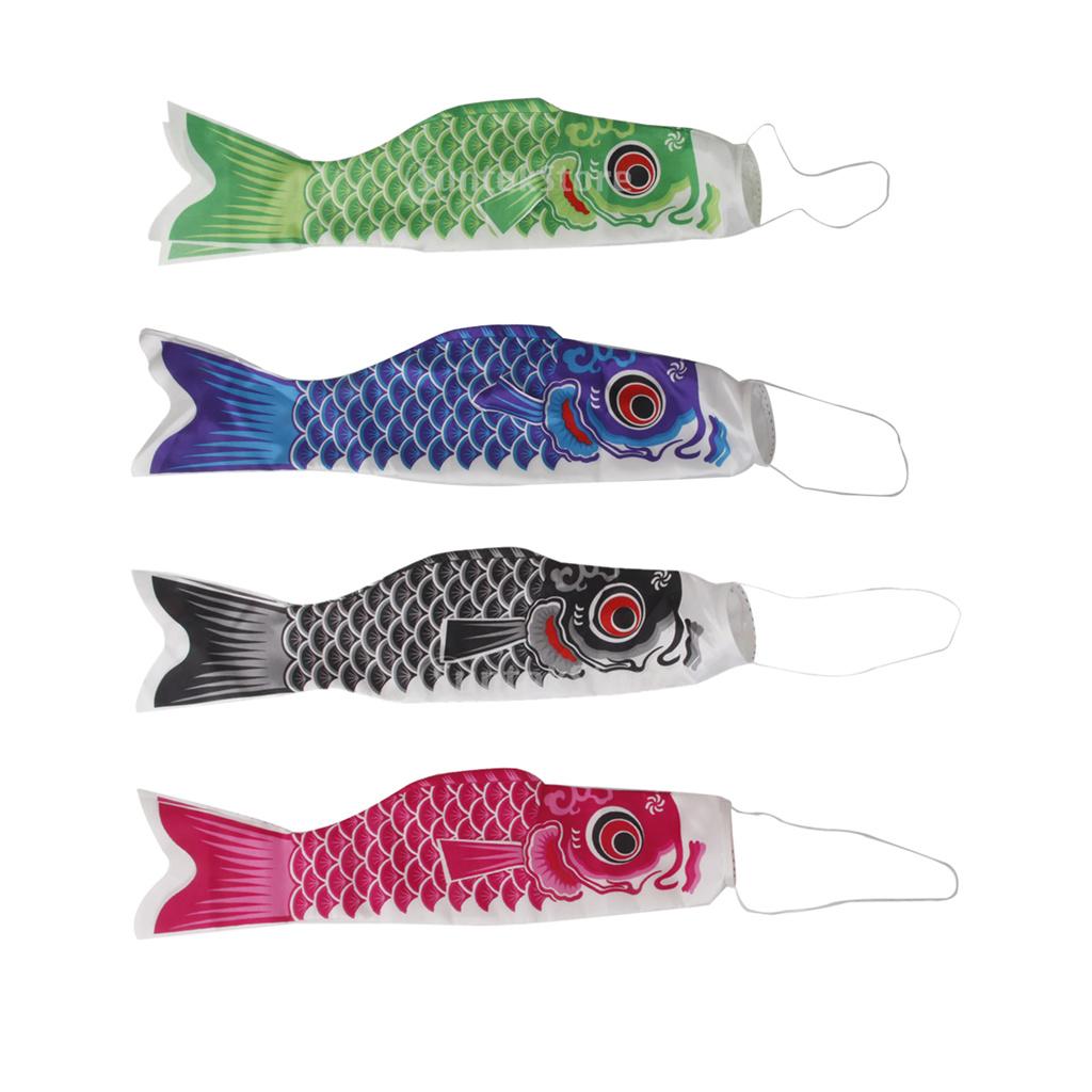 4 Pieces 70cm Japanese Windsock Carp Flag Koi Nobori Sailfish Wind Streamer