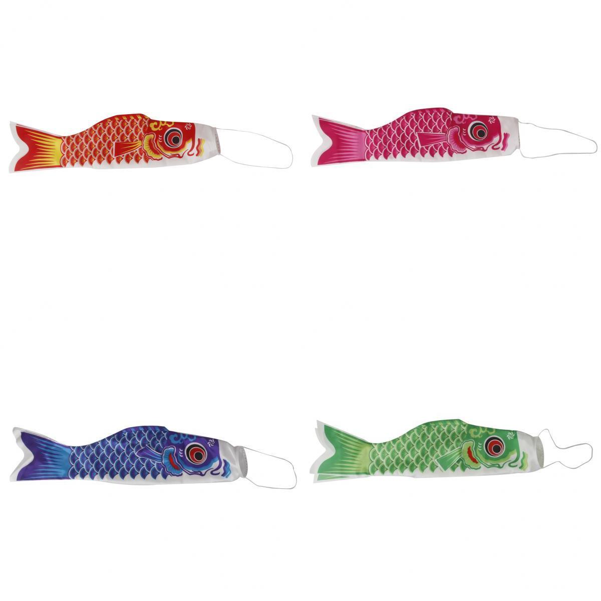 4 Pieces 55cm Japanese Windsock Carp Flag Koi Nobori Sailfish Wind Streamer