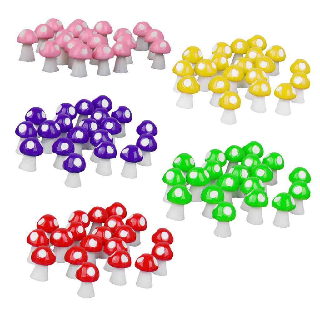 100Pieces Miniature Dollhouse Bonsai Fairy Garden Landscape Mushroom Decor