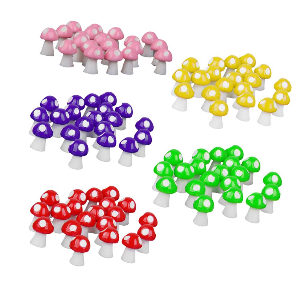 100Pieces Miniature Dollhouse Bonsai Fairy Garden Landscape Mushroom Decor