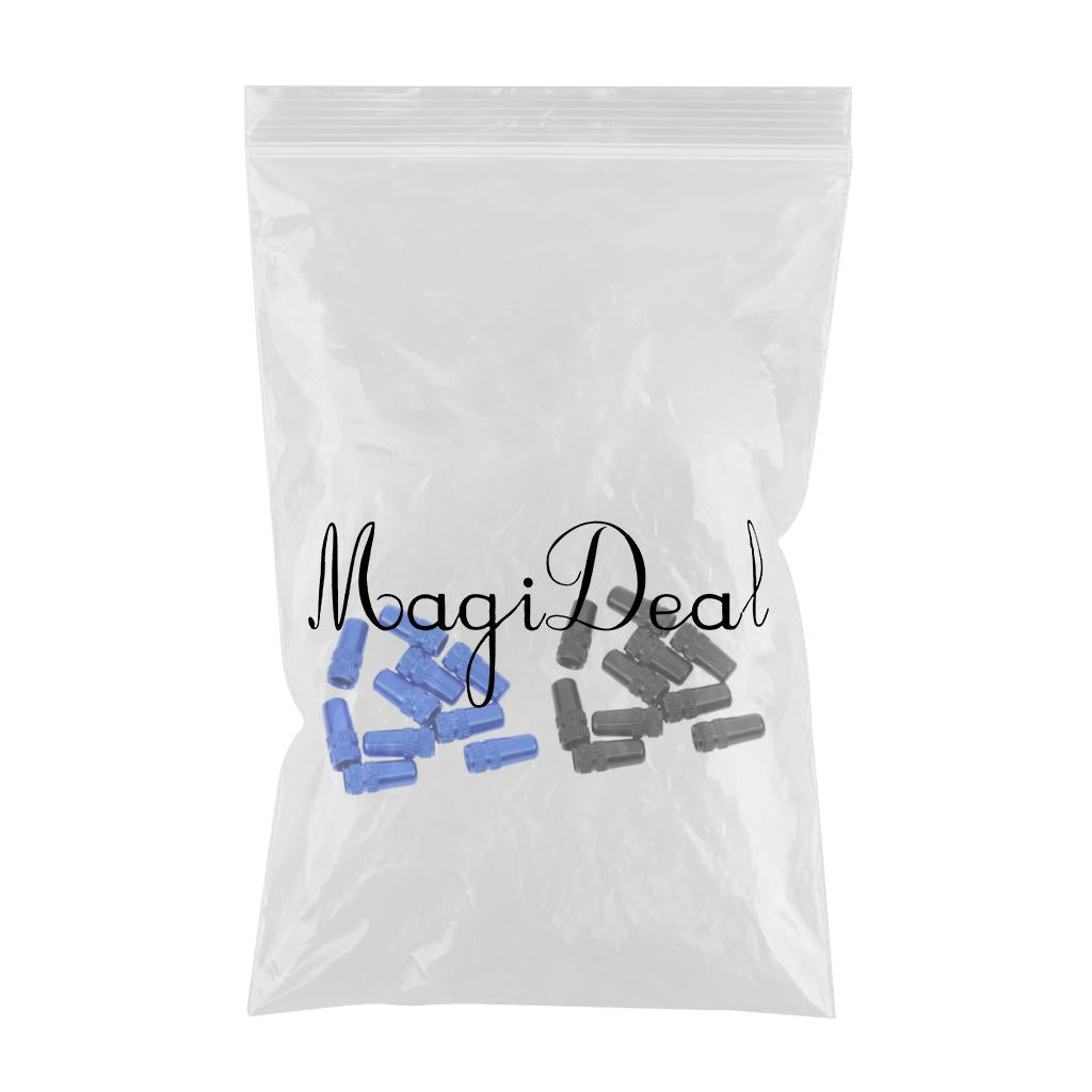 20Pcs MTB Bike Bicycle Aluminum Alloy Presta Valve Dust Cover Black Blue