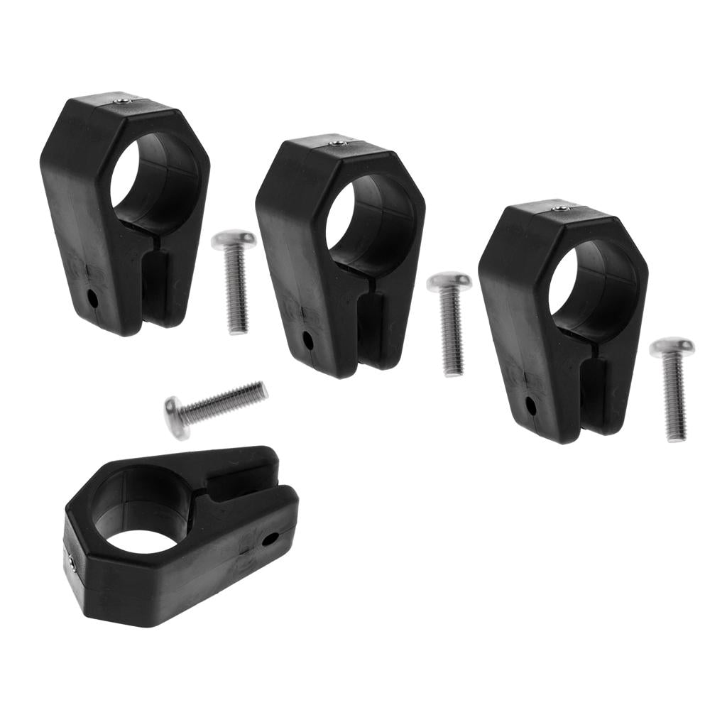 4pcs Bimini Top Fitting Harware Black Nylon Jaw Slide 1 for Marine Boat "