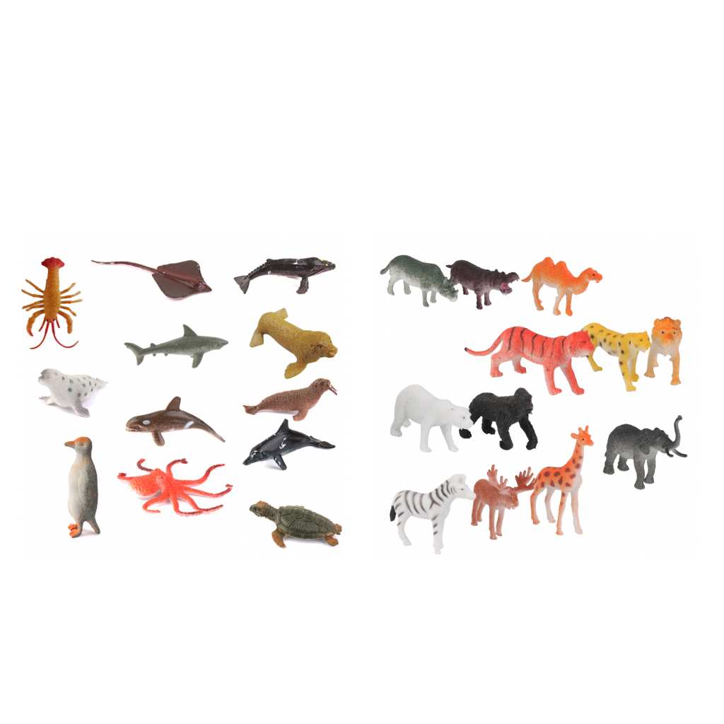 24pcs Plastic PVC Marine Sea Wild Animals Toy Developmental Baby kids Toys