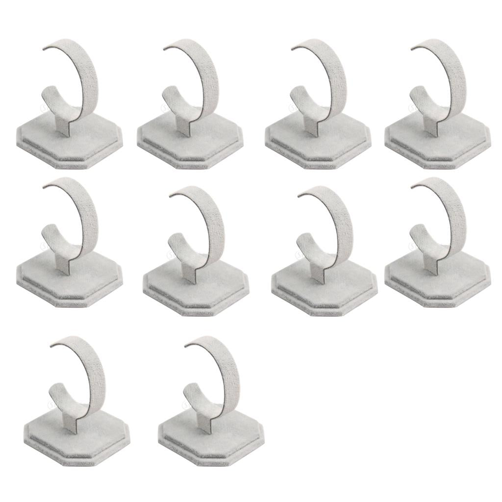 10Pcs C Shape Jewelry Bracelet Bangle Watch Display Rack Stand Holder Grey