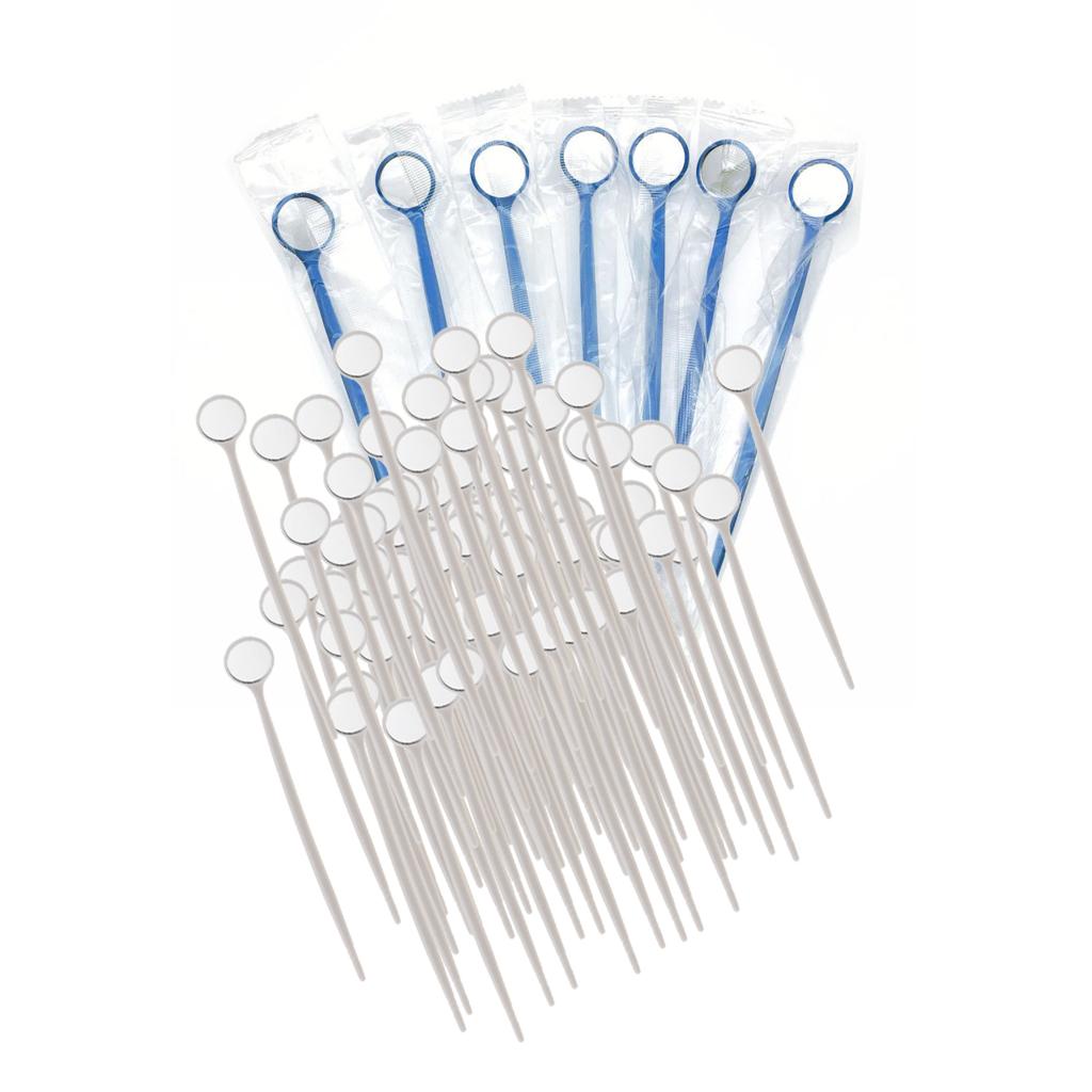 200 Pieces Dental Disposable Mouth Exam Mirrors Plastic Instruments