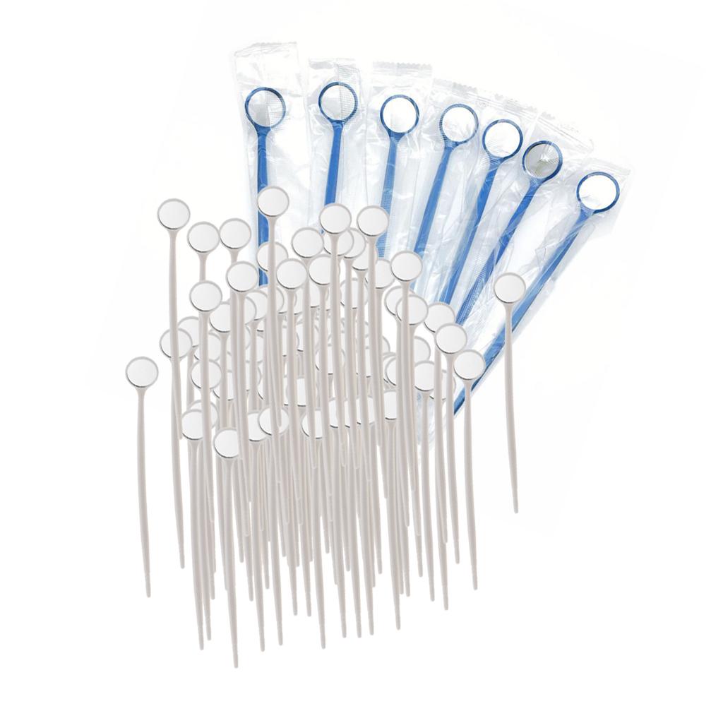 200 Pieces Dental Disposable Mouth Exam Mirrors Plastic Instruments