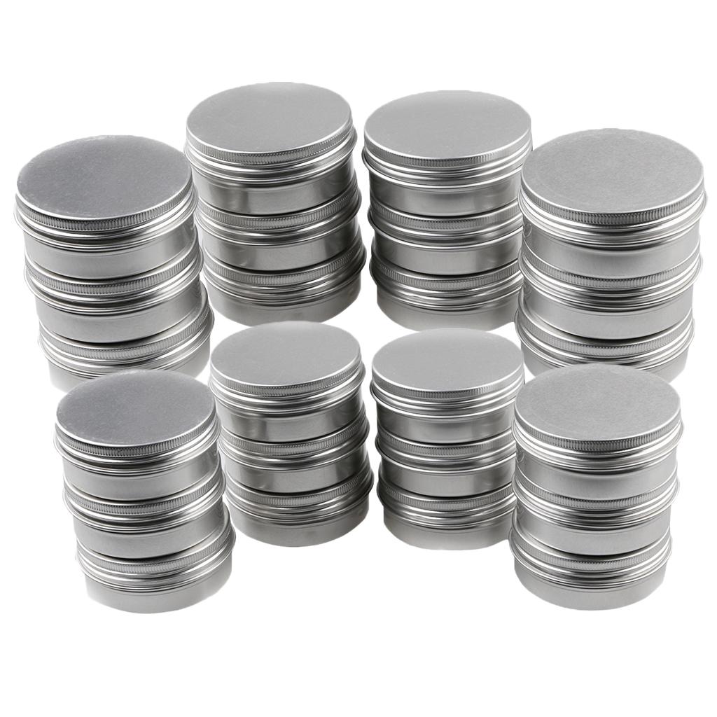 24Pcs 15/10g Aluminum Round Tins for Lip Balm Craft Cosmetic Powders Storage