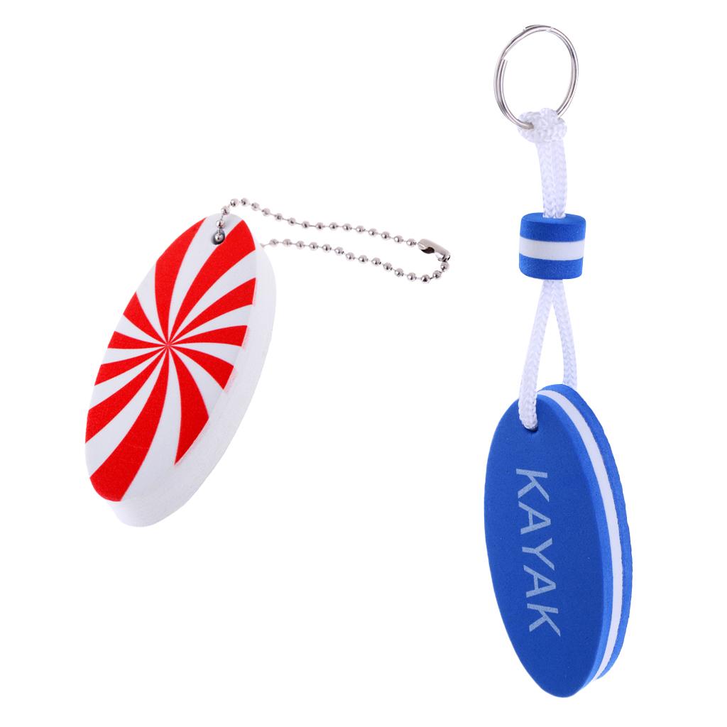 2 Pieces EVA Surfboard Shape Floating Kayak Boat Yachting Key Ring Key Chain